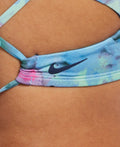 Nike Women Aqua Floral Lace Up Bikini Top  Bikini Top  Nike