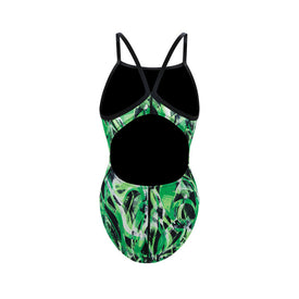 Dolfin Women's XtraSleek Women's Supernova Green V-2 Back One Piece Swimsuit  One Piece Swimsuits  Dolfin