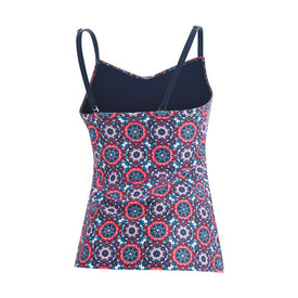 Dolfin Aquashape Mosaic Tie-Front Tankini Top  Women's Aquatic Fitness Swimsuits  Dolfin