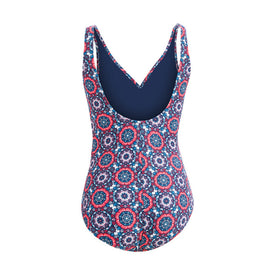 Dolfin Aquashape Mosaic Ruched Front Swimsuit  Women's Aquatic Fitness Swimsuits  Dolfin