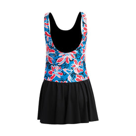 Dolfin Aquashape Wildflowers Color Block Swim Dress  Women's Aquatic Fitness Swimsuits  Dolfin