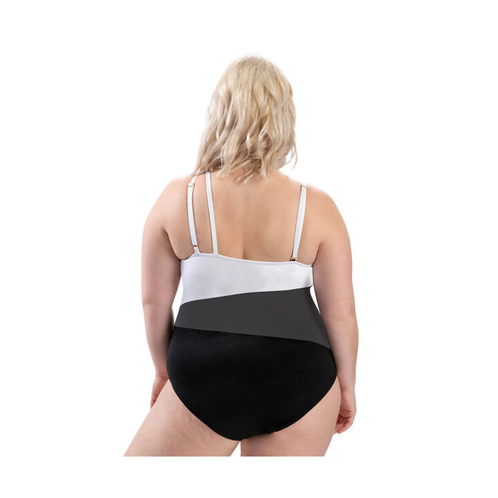 Aquashape Women's Sunset Moderate Asymmetrical One Piece Swimsuit