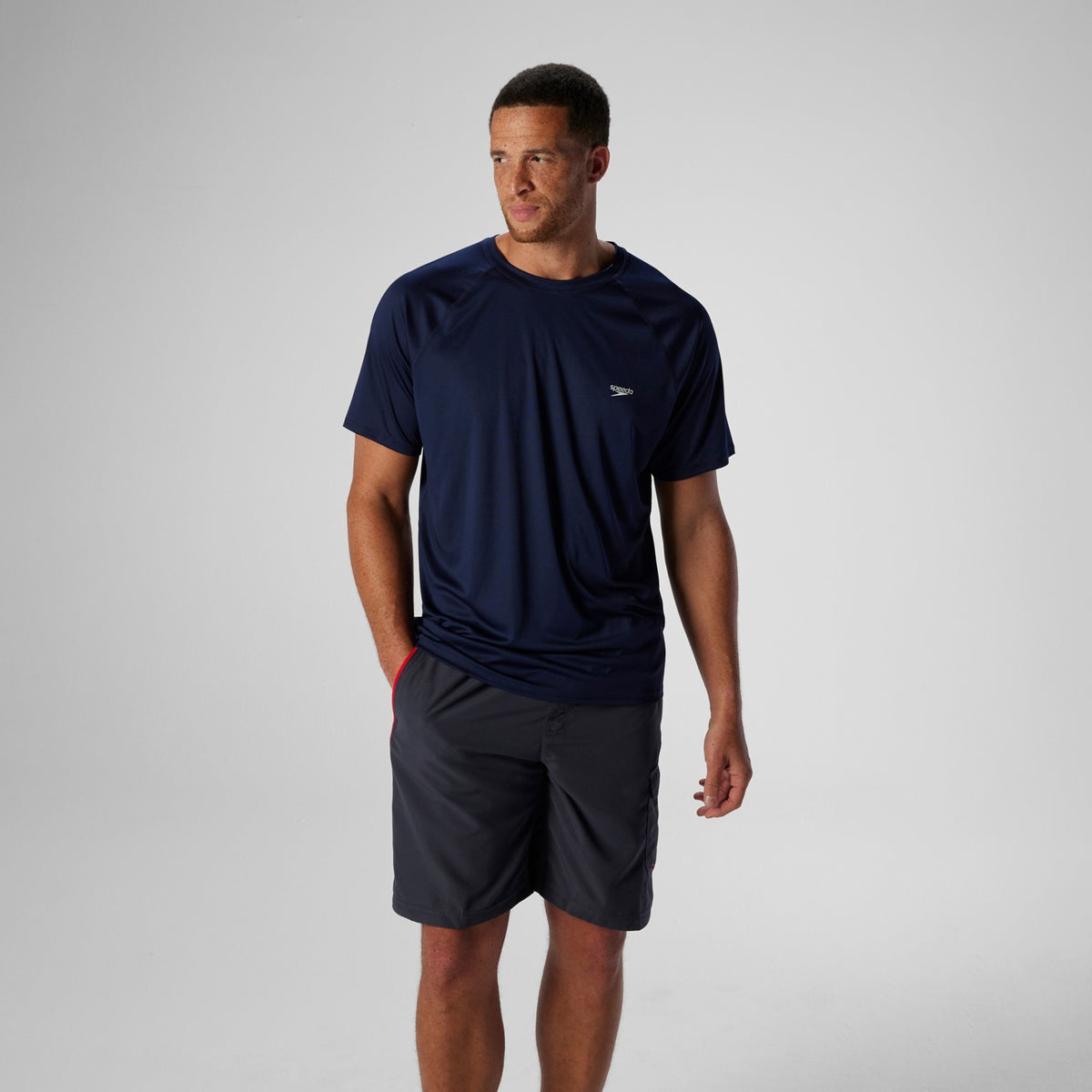 Speedo Men’s Swim Shirt Easy Short Sleeve Rash Guard  Short Sleeve Rash Guard  Speedo