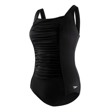 Speedo Women's Shirred Tank Plus Size One Piece Swimsuit