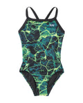 TYR Girl’s Diamondfit Durafast Elite One Piece Swimsuit - Synapse  Team Print  Tyr