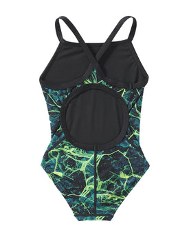 TYR Girl’s Diamondfit Durafast Elite One Piece Swimsuit - Synapse  Team Print  Tyr