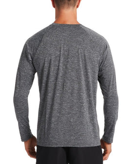 Nike Men's Heather Long Sleeve Hydroguard  Long Sleeve Rash Guard  Nike