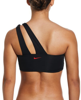 Nike Women Swoosh Block Asymmetrical Bikini Top  Bikini Top  Nike