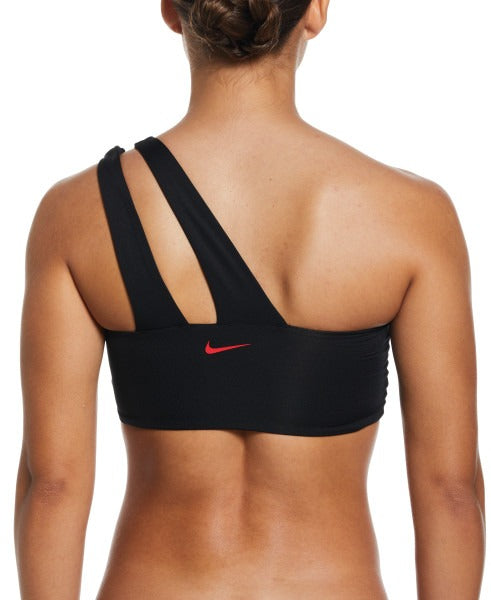 Nike Women Swoosh Block Asymmetrical Bikini Top