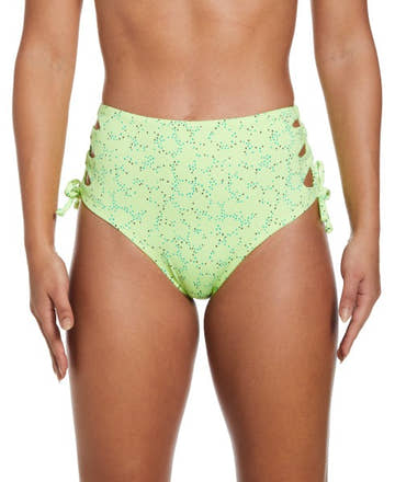 Nike Women's Dots High Waist Cheeky Bottom  Bikini Bottom  Nike