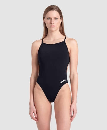 Arena Women Swimsuit Solid Lace Back One Piece Swimsuit