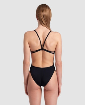 Arena Women Swimsuit Solid Lace Back One Piece Swimsuit