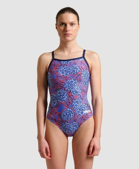 Arena Women Arena Hydrangea Bouquet Lightdrop Back One Piece Swimsuit  Swim Team Prints  Arena