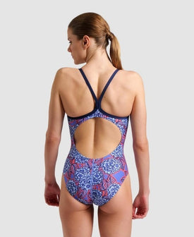 Arena Women Arena Hydrangea Bouquet Lightdrop Back One Piece Swimsuit  Swim Team Prints  Arena