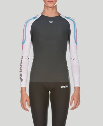 Arena Women's Carbon Compression Long Sleeve Tech Suit  Technical Swimsuits  Arena