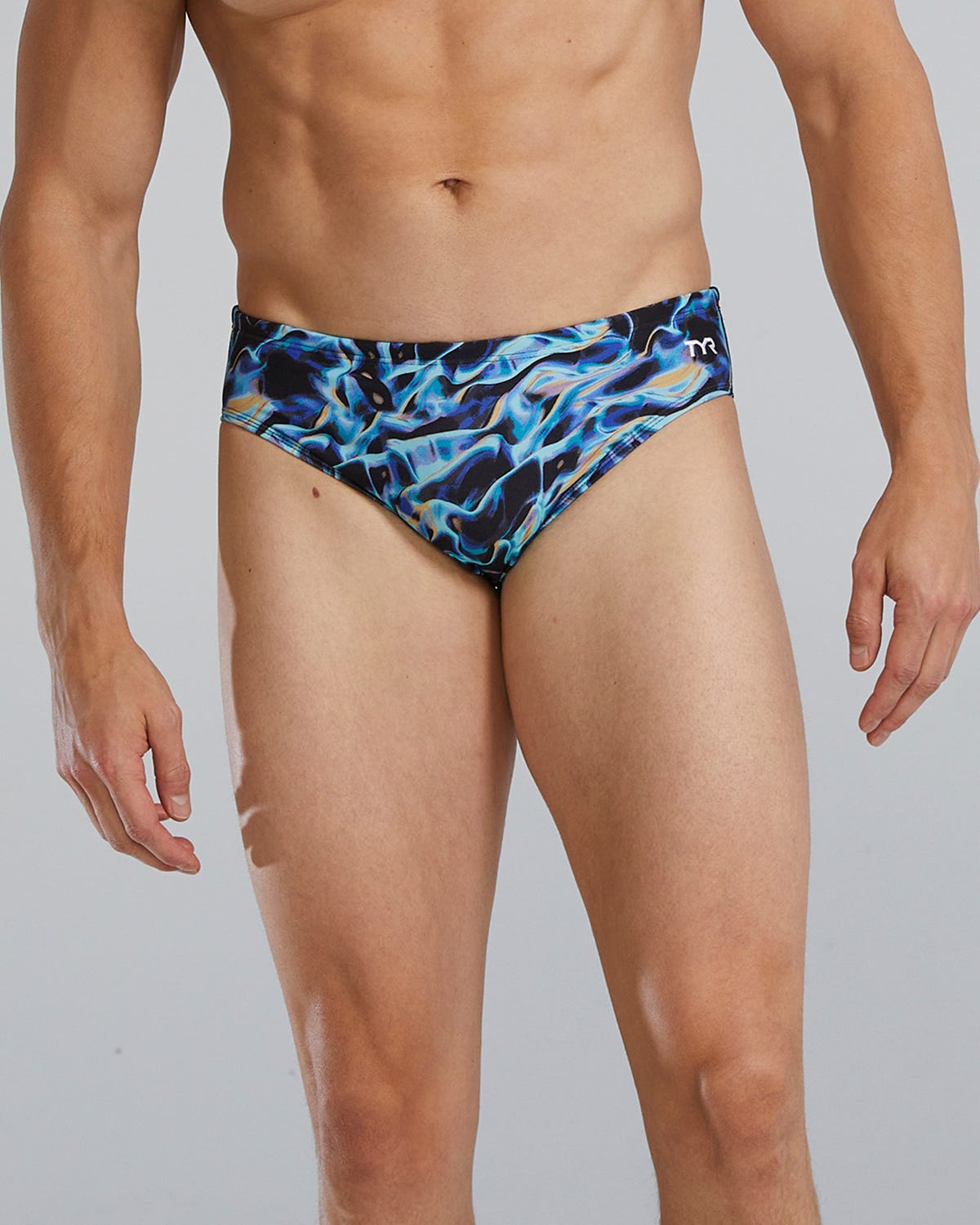 TYR Men's Energia Swim Brief  - Durafast Elite  Swim Team Prints  Tyr