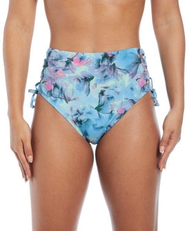 Nike Women's Aqua Floral Lace Up Bikini Bottom  Bikini Bottom  Nike