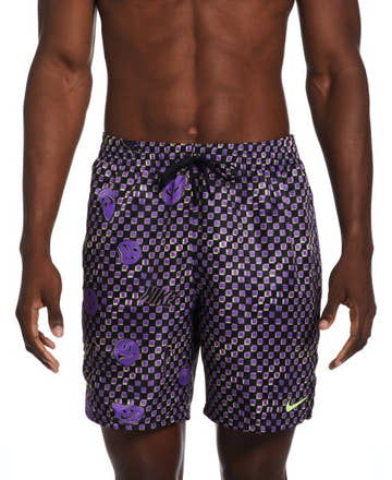 Nike Mens Smiles Check Lap 7in Volley Short  Boardshorts  Nike