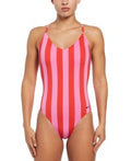 Nike Women Statement Stripe V-Neck One Piece  One Piece Swimsuits  Nike