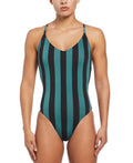Nike Women Statement Stripe V-Neck One Piece  One Piece Swimsuits  Nike