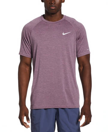 Nike Men Heather Short Sleeve Rash Guard Hydroguard  Short Sleeve Rash Guard  Nike