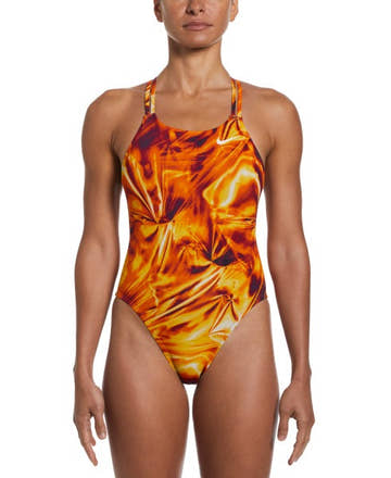 Nike Hydrastrong Solar Rise Spiderback One Piece Swimsuit  Swim Team Prints  Nike