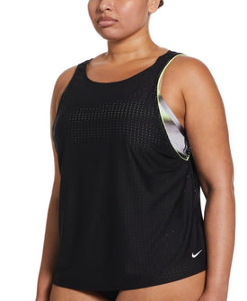 Nike Women Horizon Stripe Convertible Layered Tankini  Women's Tankini Top  Nike