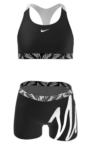 Nike Girls Script Logo Crossback Sport Bikini & Short Set