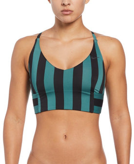 Nike Women Statement Stripe V-Neck Midkini  Women's Tankini Top  Nike