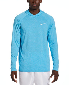 Nike Men's Heather Long Sleeve Hooded Rash Guard Hydroguard  Hooded Rash Guard  Nike