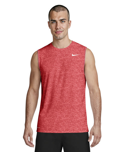 Nike Men's Heather Sleeveless Hydroguard Sleeveless Swim Shirt  Sleeveless Rash Guard  Nike