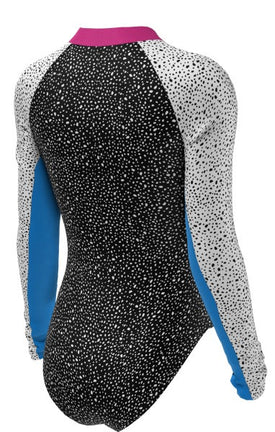 Nike Girl's Water Dots Long Sleeve One Piece  Girls Swimwear  Nike