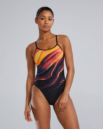 Tyr Women's Crosscut Tieback One Piece Swimsuit - Vesuvius  One Piece Swimsuits  Tyr