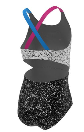 Nike Girl's Water Dots Crossback Monokini Swimsuit  Girls One Piece  Nike