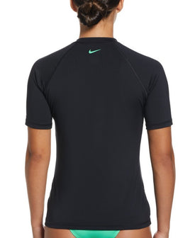 Nike Women's Swoosh Short Sleeve Hydroguard  Short Sleeve Rash Guard  Nike
