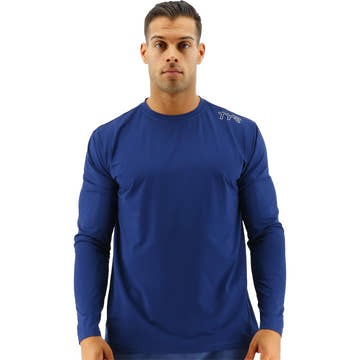 TYR Men's SunDefense Long Sleeve Rash Guard Shirt  Long Sleeve Rash Guard  Tyr