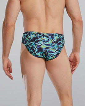 TYR Men's Energia Swim Brief  - Durafast Elite  Swim Team Prints  Tyr