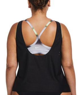 Nike Women Horizon Stripe Convertible Layered Tankini  Women's Tankini Top  Nike