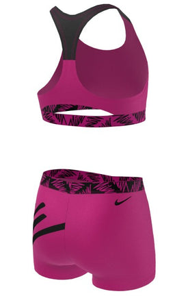 Nike Girl's Script Logo Crossback Sport Bikini & Short Set  Girls Midkini  Nike