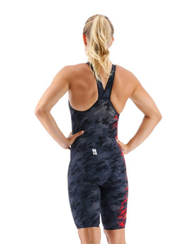 TYR Women's Venzo Closed Back Swimsuit - Camo Fire - Tech suit  Technical Swimsuits  Tyr