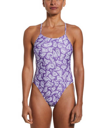 Nike Women's HydraStrong Multi Print Cut Out One Piece Swimsuit  One Piece Swimsuits  Nike
