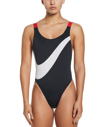 Nike Women Swoosh Block Scoop Neck One Piece  Competition Swimsuits  Nike