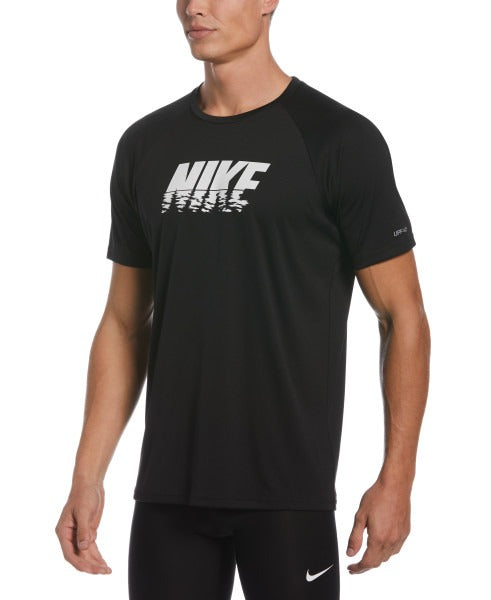 Nike Mens Sunset Logo Short Sleeve Hydroguard  Short Sleeve Rash Guard  Nike