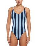 Nike Women Statement Stripe V-Neck One Piece  One Piece Swimsuits  Nike