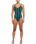 Nike Women Statement Stripe V-Neck One Piece  One Piece Swimsuits  Nike