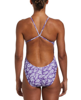 Nike Women's HydraStrong Multi Print Cut Out One Piece Swimsuit  One Piece Swimsuits  Nike