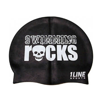 1Line Sports Swimming Rocks Silicone Swim Cap  Swim Caps  1Line Sports