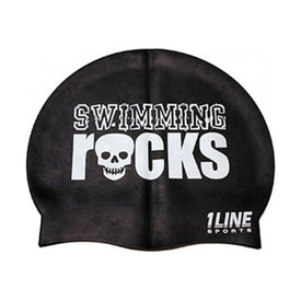 1Line Sports Swimming Rocks Silicone Swim Cap  Swim Caps  1Line Sports
