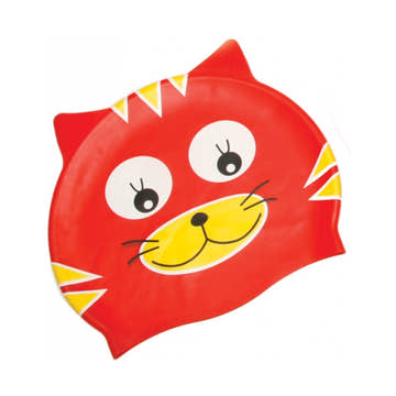 Water Gear Red Cat Silicone Kid's Swim Cap  Kids Swim Caps  Water Gear