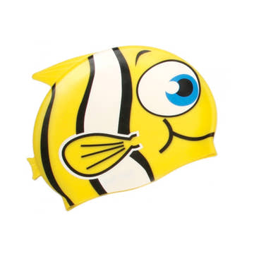 Water Gear Yellow Fish Silicone Kid's Swim Cap  Kids Swim Caps  Water Gear